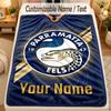 Фланелевое одеяло Parramatta Eels С индивидуальным текстом имени Персонализированное Мягкое Теплое Покрывало Декор для дома Подарок
