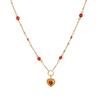 Разноцветное сердце-камень с бусинами в стиле Майяра: Персонализированные нишевые украшения