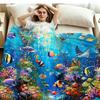 Underwater Artbig Fish Art Print Flannel Blanket High Quality Warm Comfortable Cover for All Seasons Perfect for Gifts Home Decor