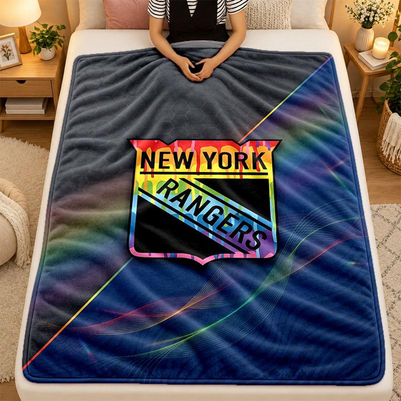 Flannel BlanketNew York Rangers Warm Soft Throw Blanket for Indoor Sofa Bed Living Room Use