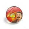 Soviet CCCP Brooch, Stainless Steel Butterfly Clasp Red Star Hammer Sickle Military Pin