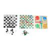4 In 1 Board Games Set Clear Pattern Foldable Portable International Checkers Flying Chess for Kids