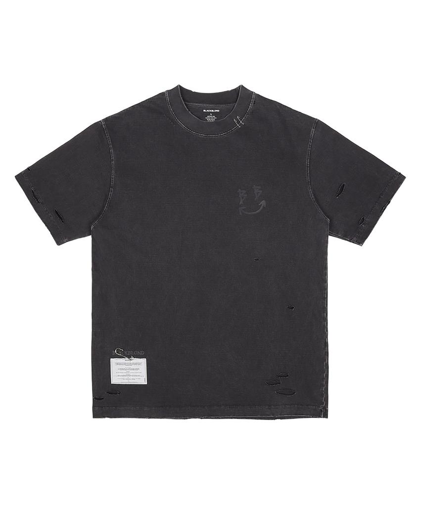 BLACKBLOND Vividi Shadow Smile Lip Pigment Short Sleeve T-Shirt (Vintage Black)