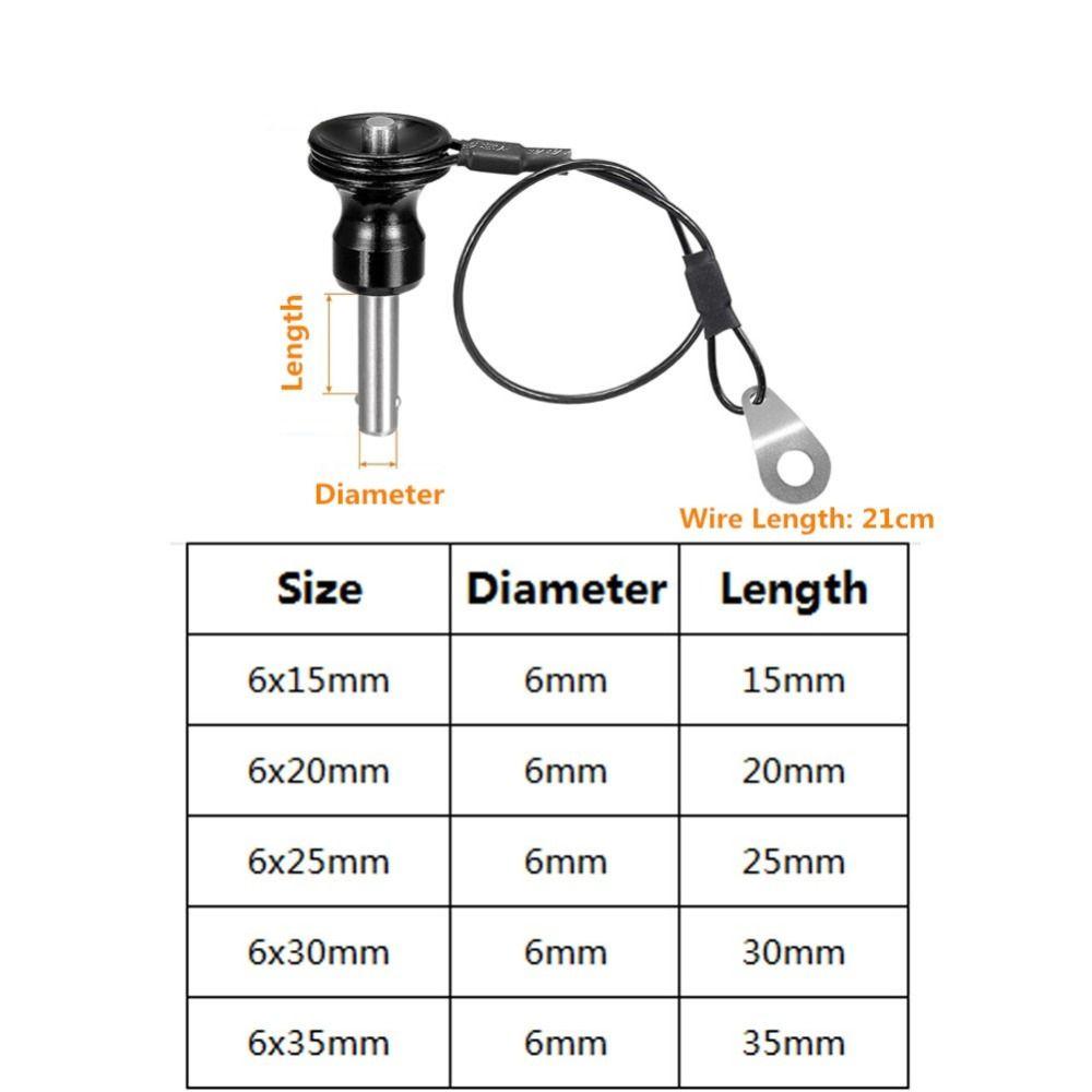 Diameter 6mm with Button Handle Stainless Steel Quick Release Pin High Quality with 21cm Wire