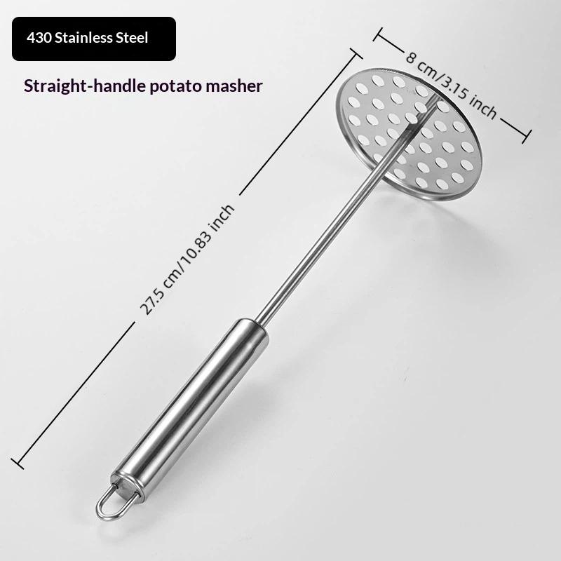 1Pcs Stainless Steel Potato Masher With Sturdy Handle For Home Kitchen 3