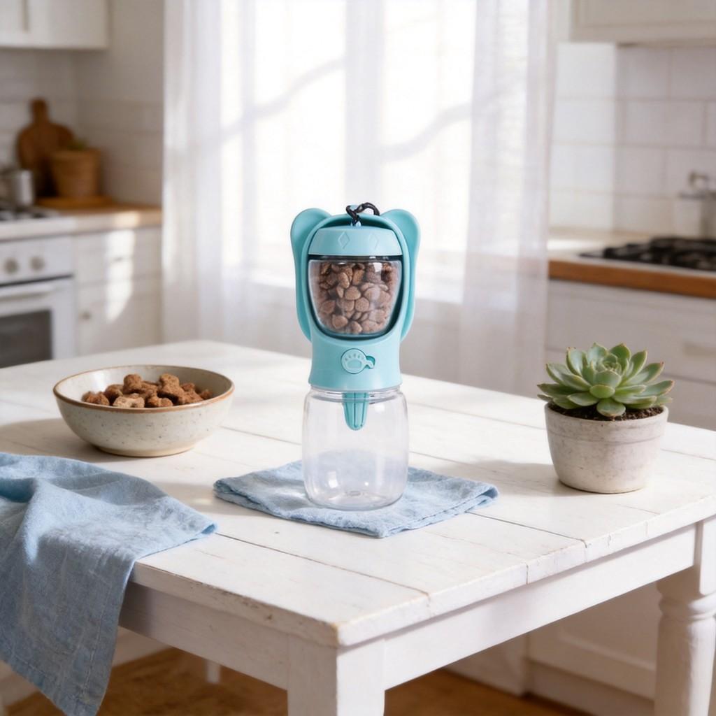 Pet Travel Water Bottle With Storage For Dogs And Cats Portable Drinking Cup