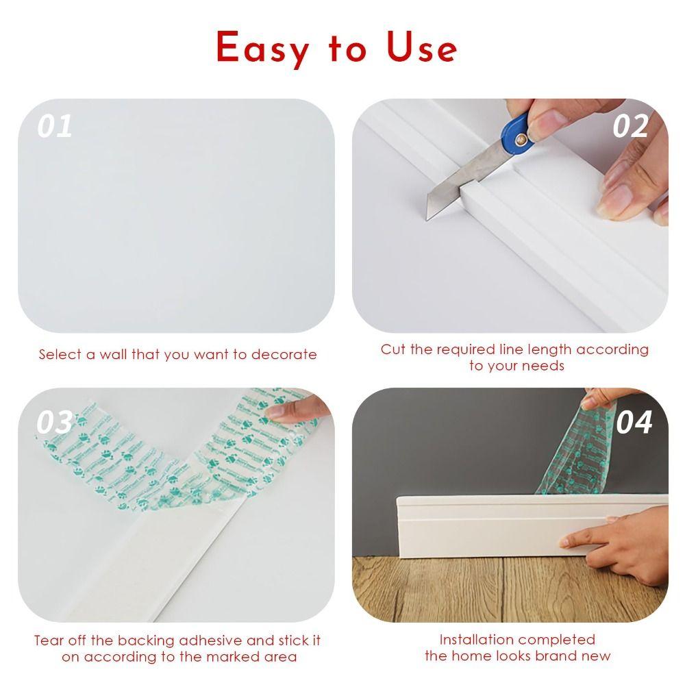 Thickened Wall Baseboard Anti-collision Wall Sticker High Quality Molding Trim Living Room