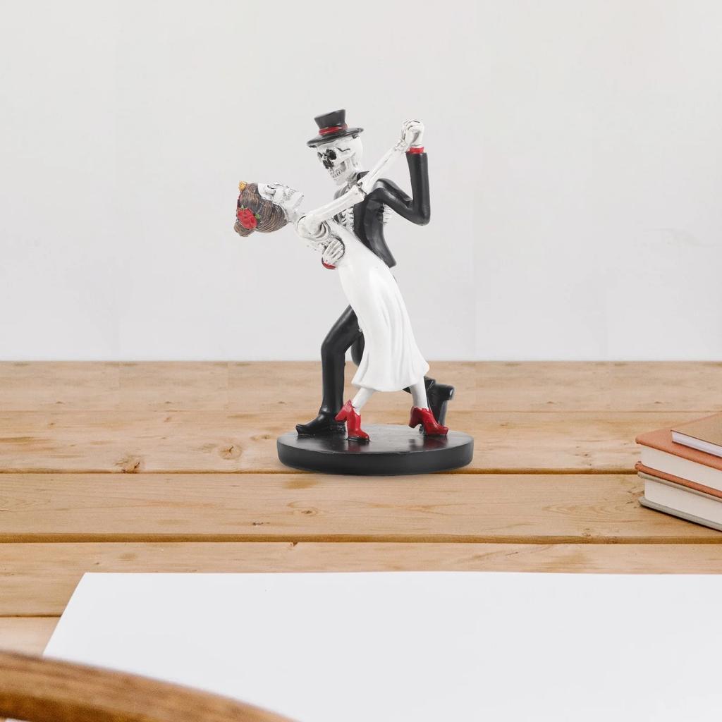 Хэллоуин Невеста и Жених Статуи Черепов Танцевальные Позы Статуи Пары Голова Черепа Хэллоуин Украшения Орнаменты