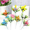 Easter Egg Flower Sticks Foam Spotted Egg Cuttings Green Plant Decoration Plug-ins Easter Decoration Home Office Party Decor