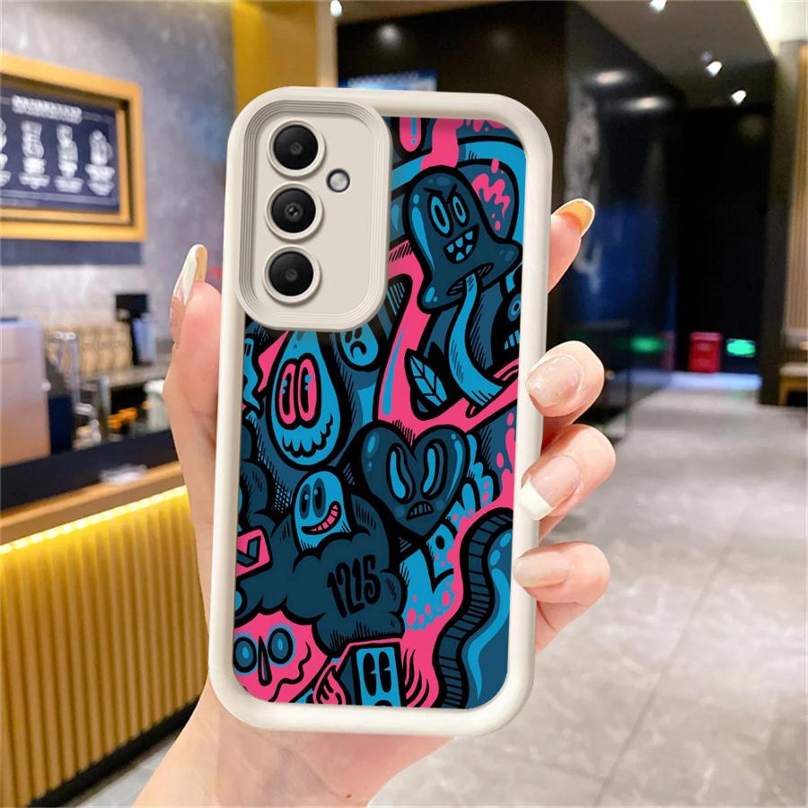 Чехол для Samsung Galaxy A16 A53 A54 A51 A73 A26 A32 A71 A72 A12 A13 A15 A23 A35 A36 A34 A56 Чехол для телефона Зеленый узор граффити