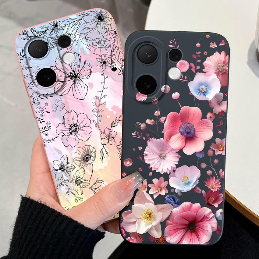 Чехол для телефона Vivo V60 V50 V40 Lite V30 V20 SE V70 FE, разноцветные сердечки, полная защита, мягкий гладкий корпус из жидкого силикона для Vivo, ударопрочный чехол