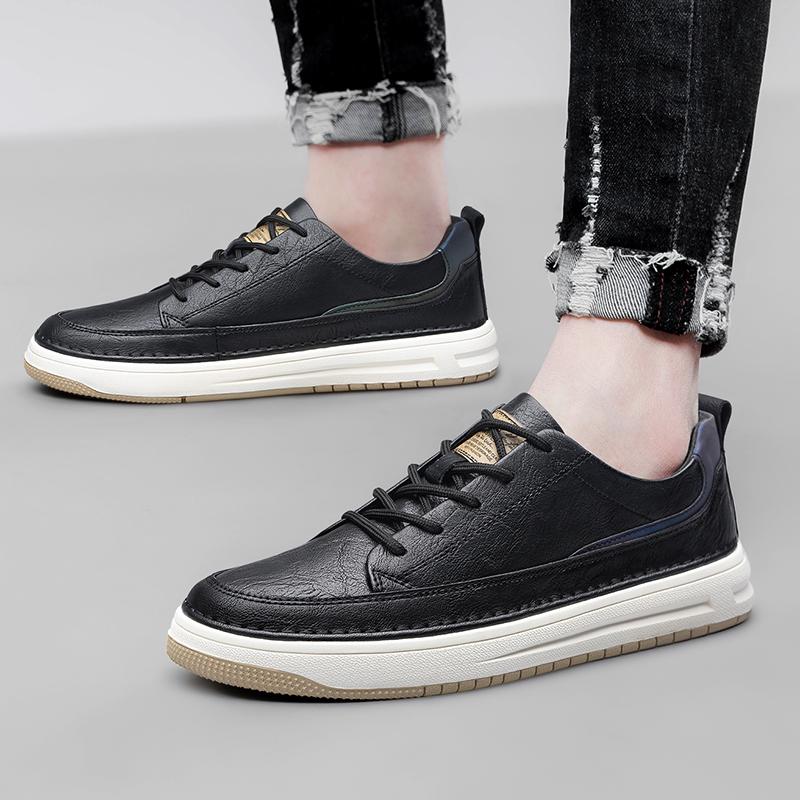 Fashion Outdoor Casual Sports Shoes Men Comfortable Genuine Leather Skateboard Footwear Design Man Oxford Shoes Versatile Men's Sneakers