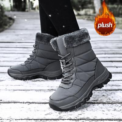 Женские хлопковые сапоги, утолщенные, теплые, повседневные, большие, плюшевые, зимние, противоскользящие