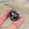 Грубое кольцо с черным турмалином, гальваническое медное регулируемое кольцо, грубые ювелирные изделия из драгоценных камней, стильное кольцо ручной работы, гальваническое ювелирное изделие для подарка