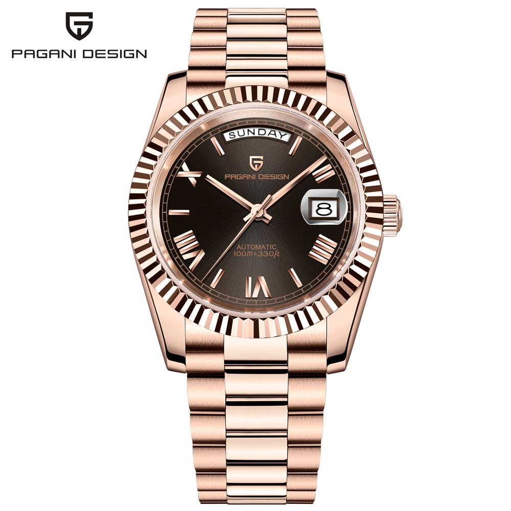 PAGANI DESIGN Watches New Luxury Automatic Mechanical Watch For Men Enamel Dial Sapphire Crystal Waterproof Stainless Steel