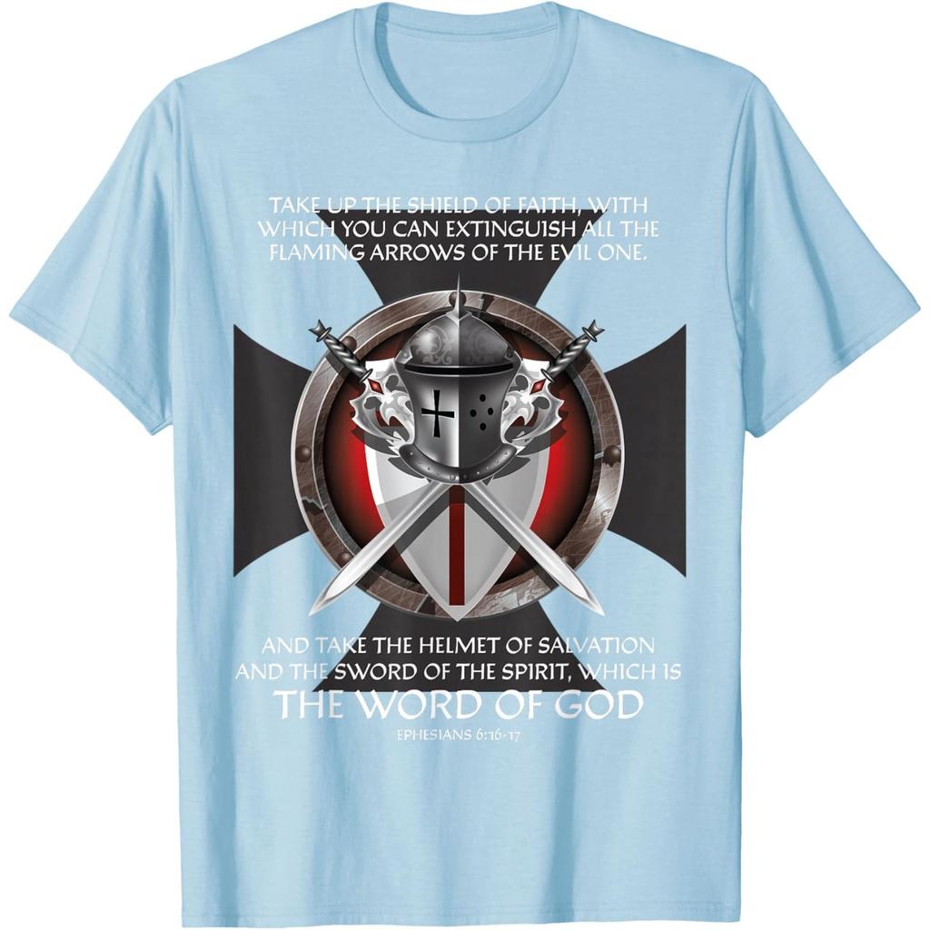 Armor Of God Christian Tshirt Bible Verse Graphic Tee Mens Faith Religious Print