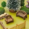 Mini Resin Fairy Garden Bench Miniature Lawn Chairs Set Furniture Figurines Park Seat Ornaments
