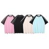 Мужская футболка с коротким рукавом, контрастной расцветки, спущенной линией плеча, с круглым вырезом, в американском стиле, быстросохнущая, высококачественная, свободного кроя, повседневная