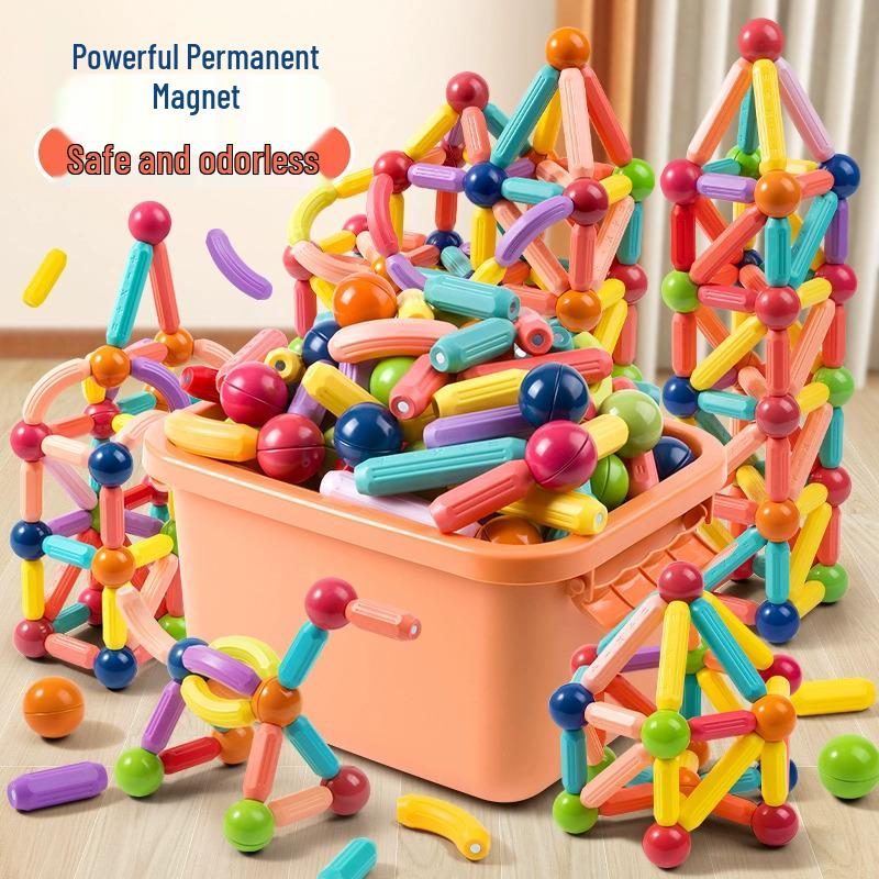 3D Magnetic Building Blocks: Educational Puzzle Toy for Boys & Girls Ages 1-3