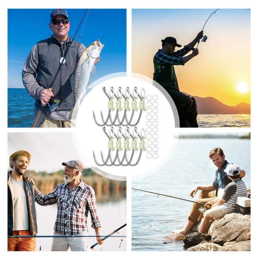 5/10/20Pcs Anti-entanglement Luminous Live Shrimp Hooks String Hook for Fishing Accessories