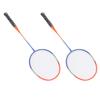 2 Pcs Badminton Racket Ferroalloy One Piece Skidproof Handle Orange Badminton Racquets Set for