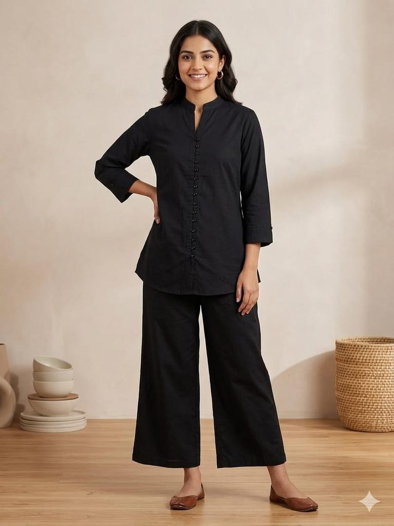Женский прямой курти с брюками клеш Комплект Индийская повседневная одежда Топ Шнурок Комплект