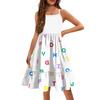 The Summer Children Condole Girls Printed Sleeveless Cute Flower Princess Leisure Dresses