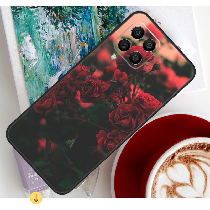 Flower Red Rose Case For Samsung Galaxy M13 M16 M11 M21 M31 M20 M23 M54 M14 M34 M52 M32 M12 M36 M56 M15 M55