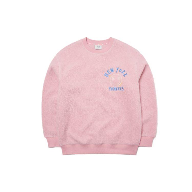 MLB Sweatshirts Unisex Pink Crew Neck Thickened Regular 3AMTF5516-50PKS