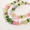 GEMCHIC Women's Colorful Natural Stone Beaded Choker Necklace and Bracelet Set, Irregular Geometric Handmade Jewelry