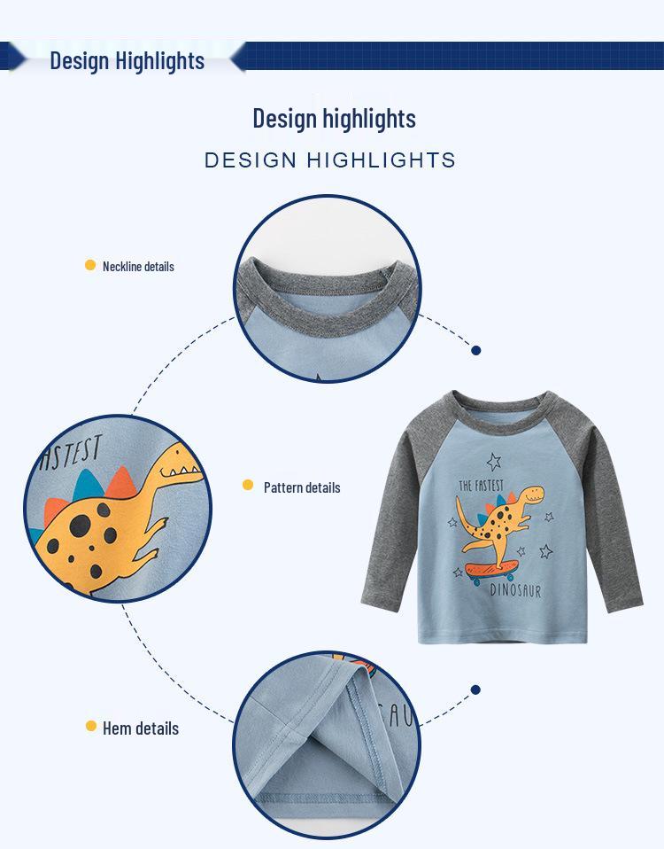 27kids Осень 2025 Корейская футболка с длинным рукавом для мальчиков