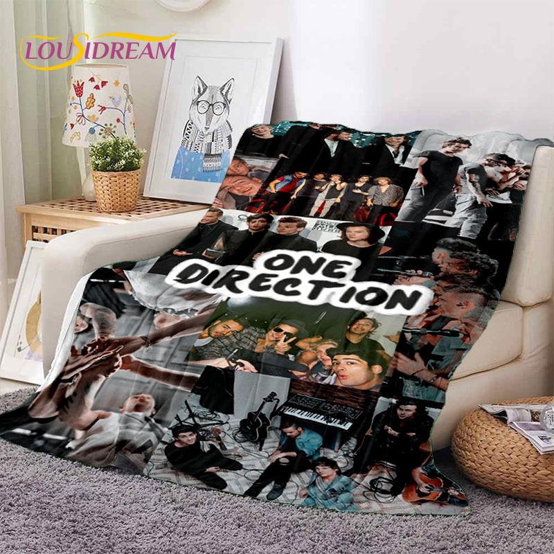2025 Rock-One Direction Combinatio 1D Star Soft Blanket, Soft Throw Blanket для дома, спальни, кровати, дивана, пикника, дорожного чехла, подарка