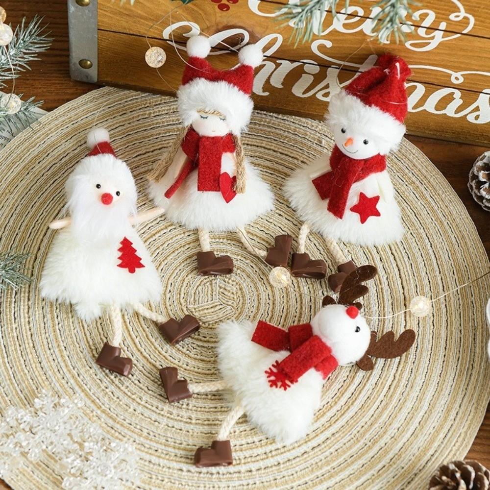 Angel Doll Hanging Plush Ornament Snowman Pattern Christmas Hanging Doll Christmas Tree Decor