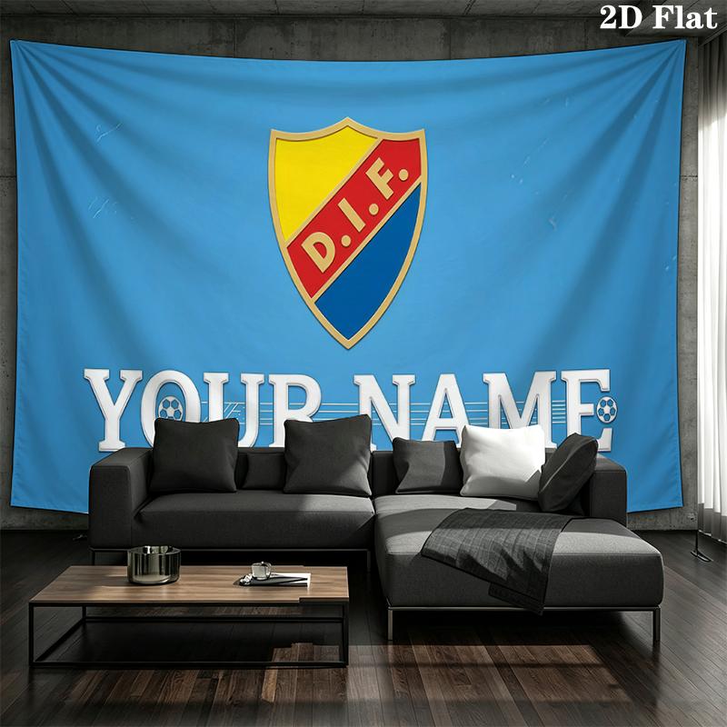 Custom Name,Djurgårdens IF Wall tapestry, aesthetic printed fabric blanket, suitable for bedroom, living room, and home decor.