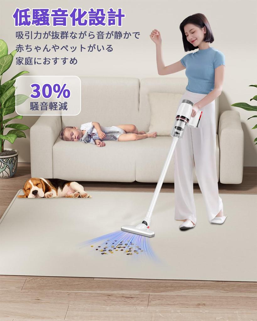 Проводной пылесос Сверхмощный Ультратихий 2025 Инновационный пылесос Kamikuno Stick с 6-метровым шнуром питания HEPA Легко утилизируемый пылесос для мусора