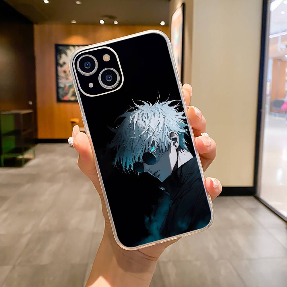 Любимые Аниме Персонажи-С-Сатору Г-Годжо Чехол для Телефона Для iPhone17,16,15,14,13,12,Pro Max, Plus Мягкий Силиконовый Прозрачный Чехол