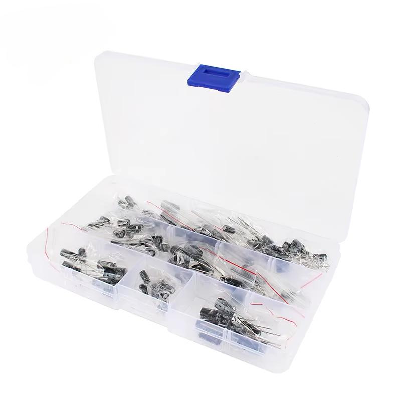 120pcs Electrolytic Capacitor 12 Values 1uF-470uF DIP Electrolyte Capacitors 16V 25V 50V Aluminum Electrolytic Capacitor Kit