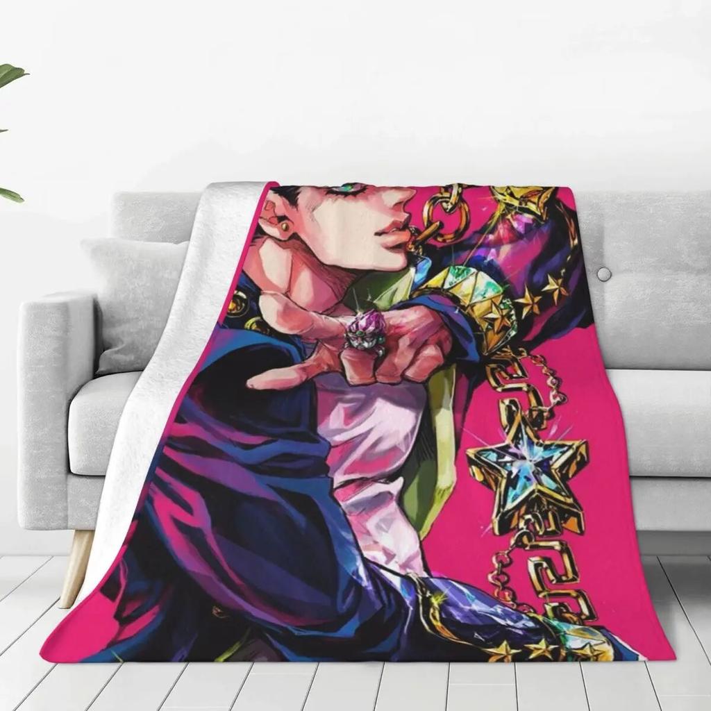 Флисовые одеяла Jotaro Kujo, необычные приключения Джоджо, аниме, новинка, пледы для дома, 200x150 см, покрывало
