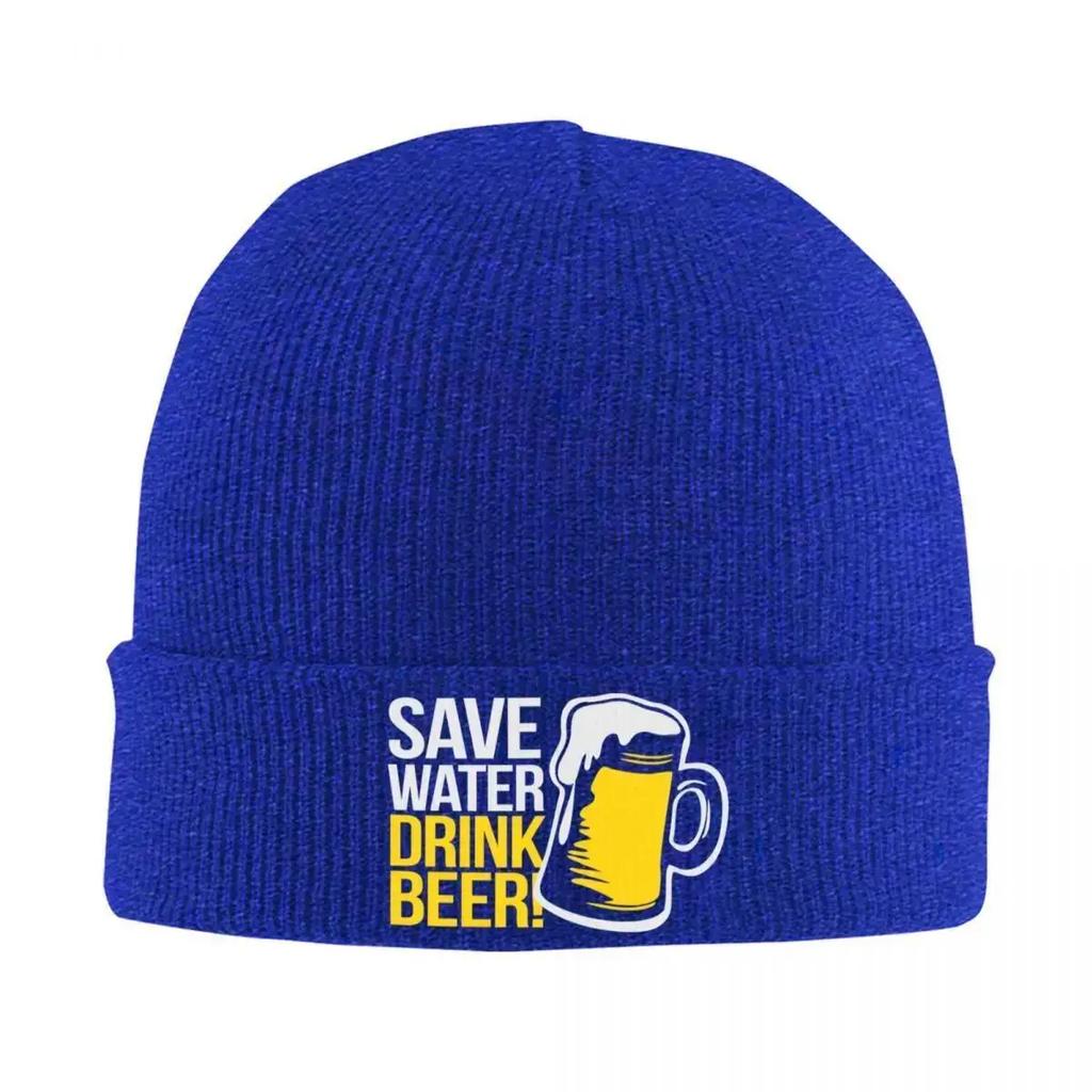 New Save Water Drink Beer Knitted Hats Quality Outdoor Anime Unisex Headwear Knitted Caps