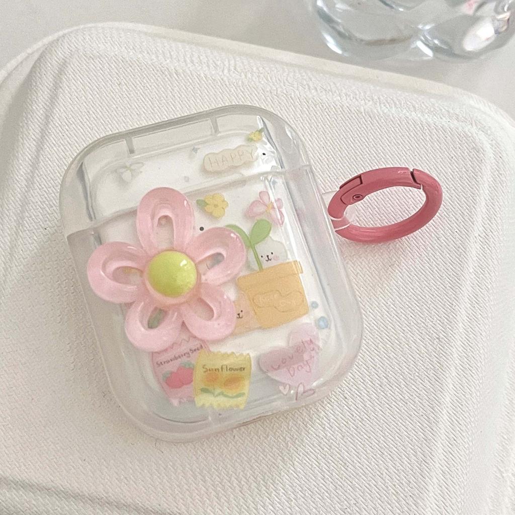 Happy Lovely 3d Flower Sun Strawberry Прекрасный мультяшный чехол для наушников с бабочкой Ins для Apple Airpods 1 2 Pro 3 2nd зарядное устройство