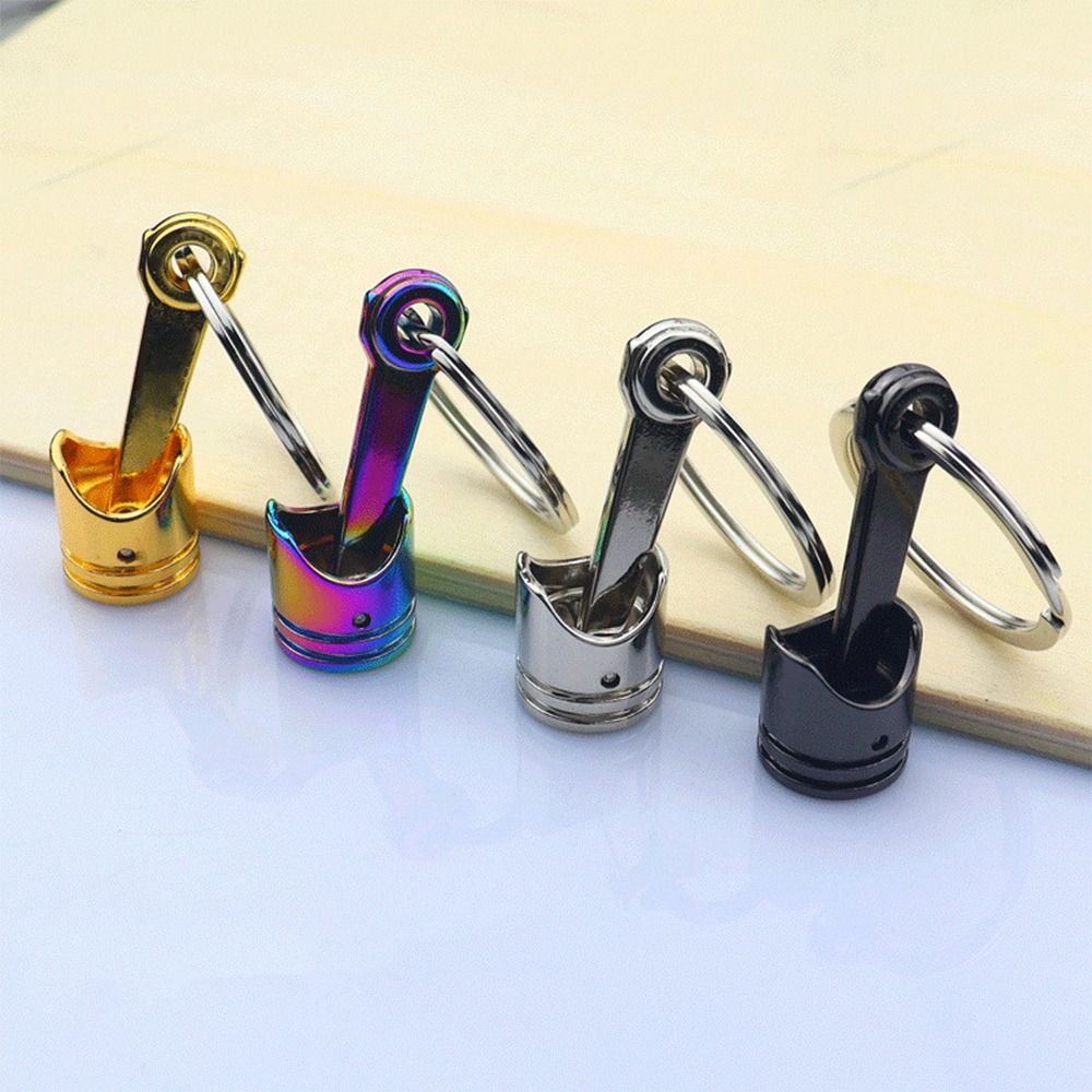 Car Accessories Piston Model Keyring Zinc Zinc Alloy Car Engine Piston Keychain Personality   Key Buckle
