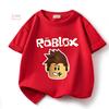 Игровая футболка для мальчика Детская футболка Спортивная футболка Roblox Детская Мультяшная унисекс Короткий рукав Повседневная Уличная Одежда Харадзюку