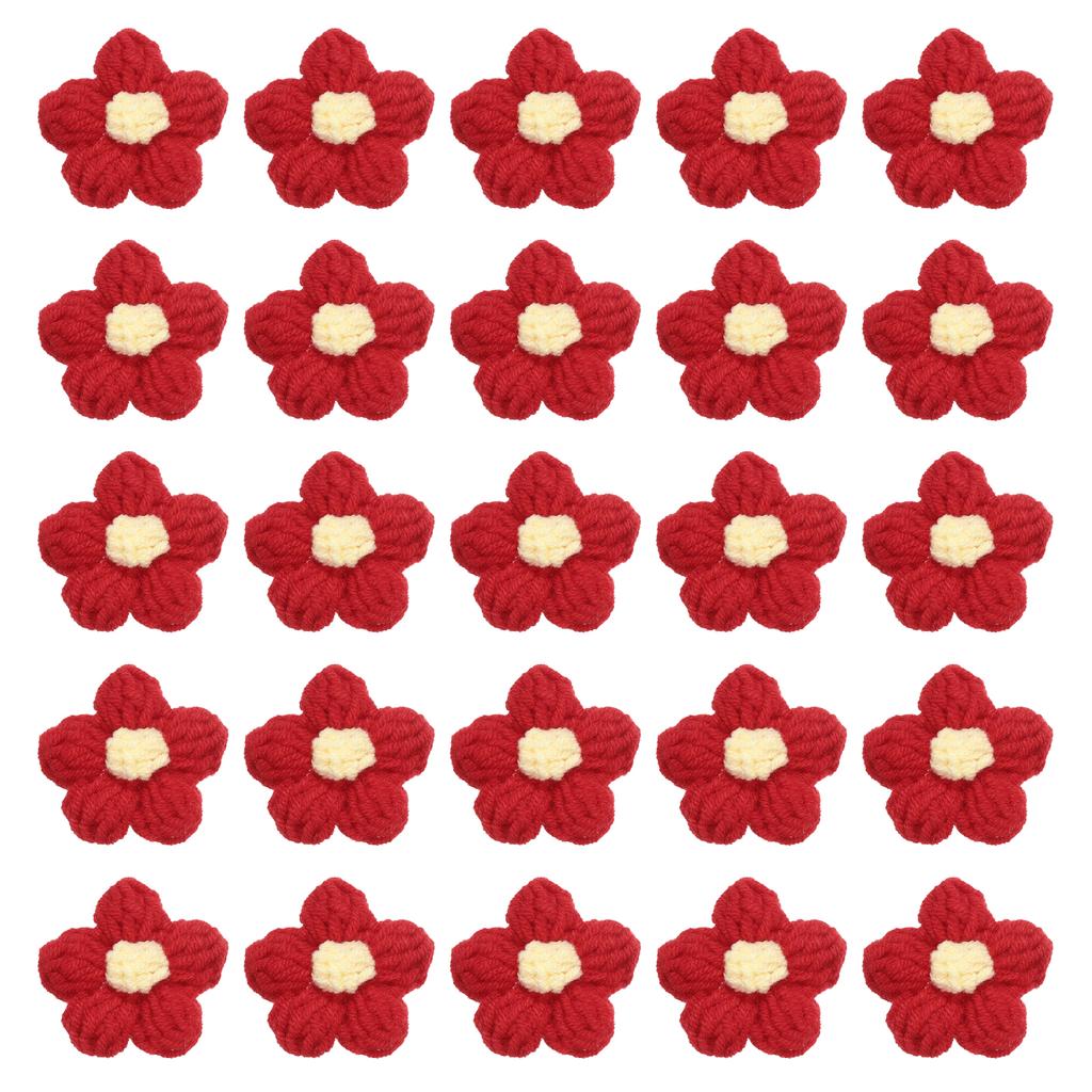 36pcs Crochet Flowers Applique Flowers for Craft Sewing Crochet Flowers Bouquet DIY Hair Clothes Party Craft Christmas Decor
