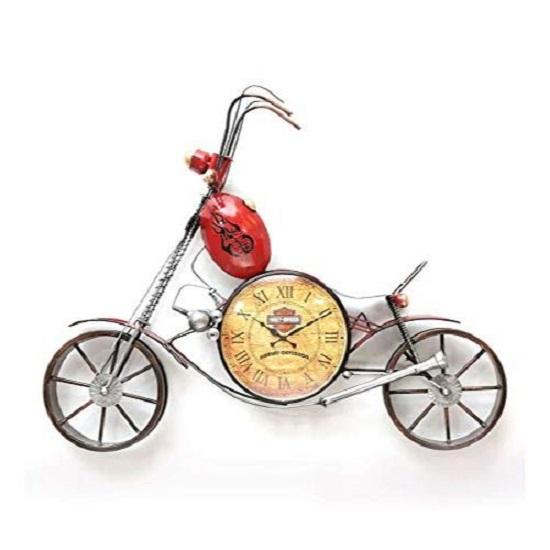 Bullet Bike Design Metal Clock (32 X 8 X 35 Inch, Red)