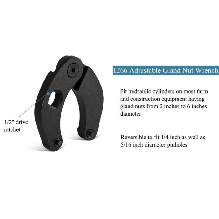 Durable  11cm 1266 Adjustable universal spanner Gland Nut Hand Wrench Tool  for Hydraulic Cylinders on Most Farm