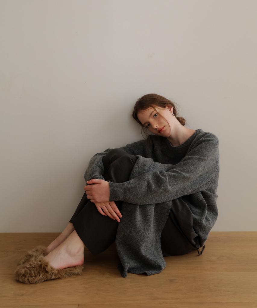SIEERING Wool Crewneck Knit [Gray]