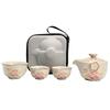 Brewing Teapot Open Travel Tea Set Portable Ceramic Express Cup One Pot Three Cups Outdoor Camping Ru Kiln Tea Cup