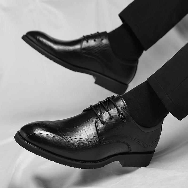 Кожаные туфли мужские весна 2025 года новые деловые туфли в британском стиле с острым носком мужские туфли для офиса