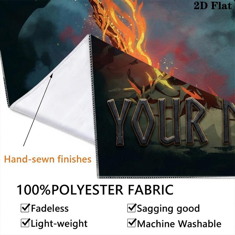 Custom Name Dark Souls Wall Tapestry Aesthetic Wall Hanging Printed Fabric Blanket Decorative Tapestries for Bedroom Living Room Home Decor