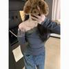 Women's Slim Fit Lace Splicing Long Sleeve Top for Autumn/Winter